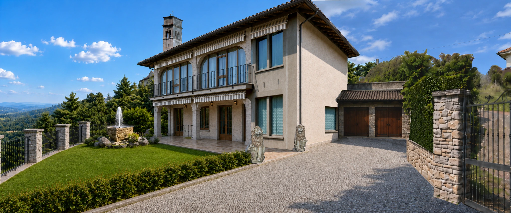 Villa panoramica con giardino in Piemonte